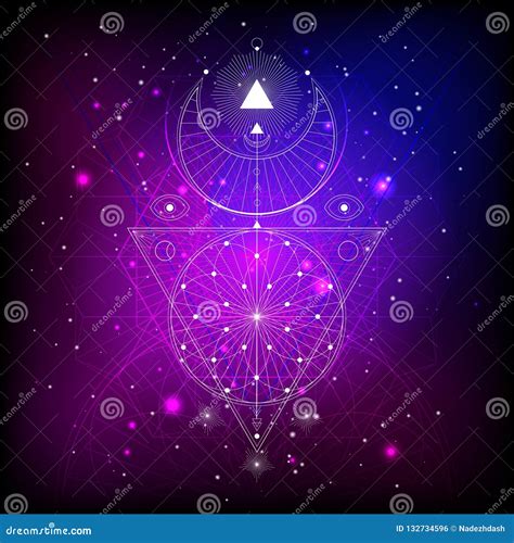 Vector Illustration Of Sacred Or Mystic Symbol On Abstract Background