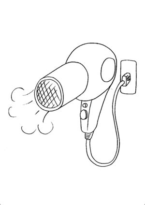 You can either blow dry your hair or let it air dry. Hair Dryer Coloring Page