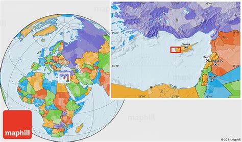 Political Location Map Of Kato Paphos