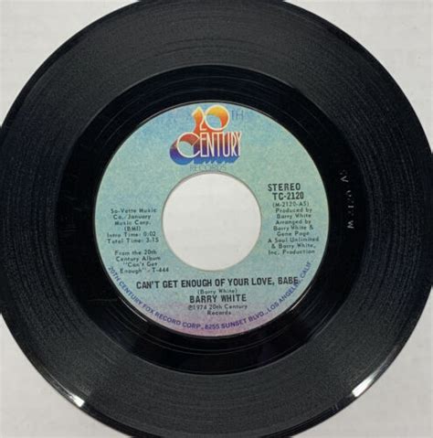 45 Rpm Vintage 7” Vinyl Single Hit Record Barry White Cant Get Enough Your Love Ebay