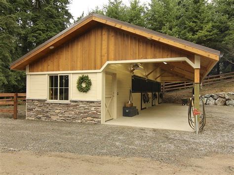Gorgeous Open Breezeway Barn With Board And Batten Gable Ends Stone