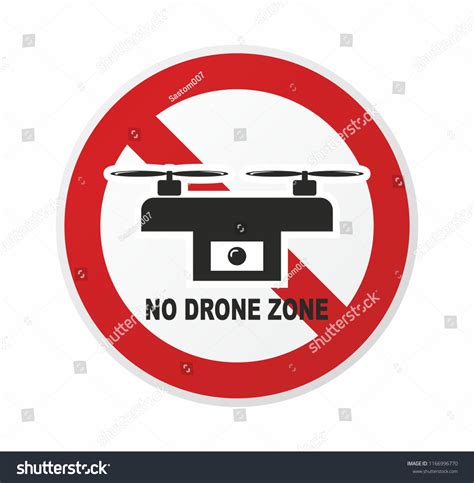 No Drone Zone Sign No Drones Stock Vector Royalty Free 1166996770