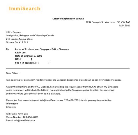 Sample Letter Of Explanation For Student Visa Application Canada