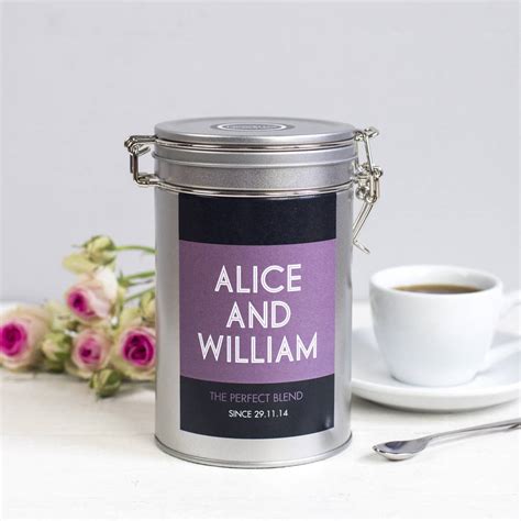 Personalised Couples Coffee T Tin By Novello