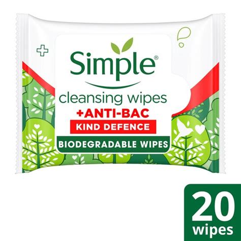 Simple Antibacterial Kind Defence Wipes 20pack Tesco Groceries