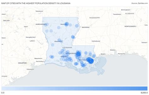 Highest Population Density In Louisiana By City Zip Atlas