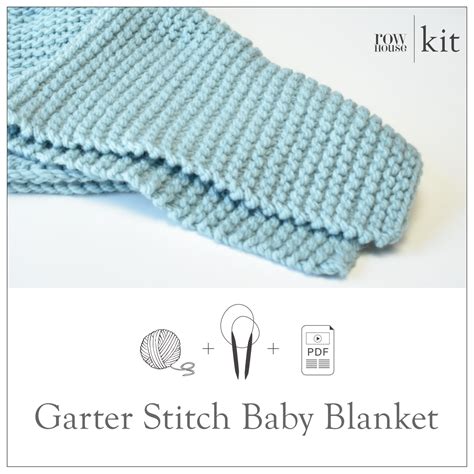 Garter Stitch Baby Blanket Kit Beginner Knitting Pattern — Row House Yarn