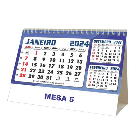 100 Calendários sem Personalizar Folhinha Mesa Espiral 2024