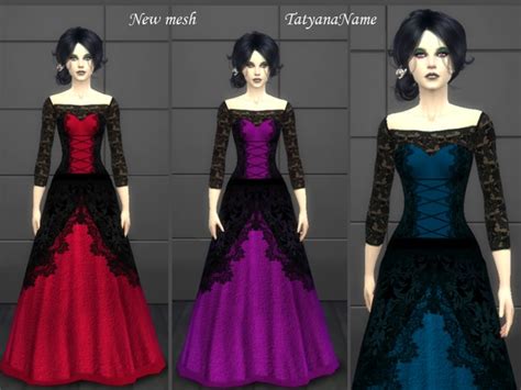 Vampire Lace Dress By Tatyananame At Tsr Sims 4 Updates