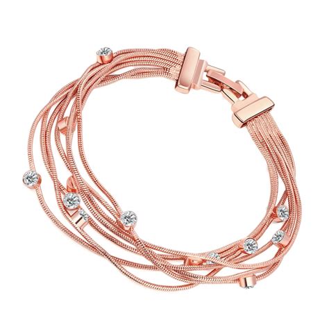 New Fashion Multi Layer Bracelet Simple Rose Gold Elegant Bracelets
