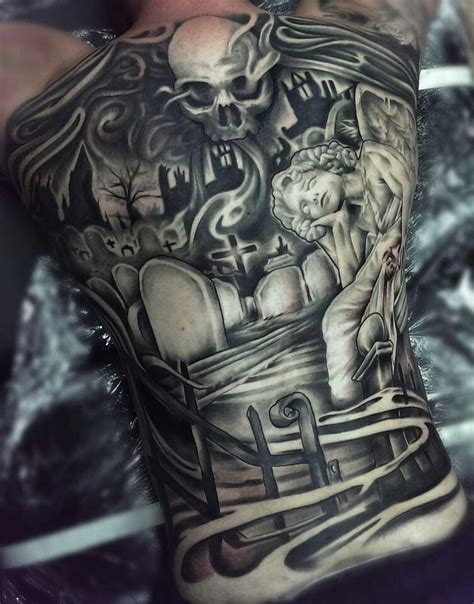 awesome graveyard tattoo tattoos skull tattoo
