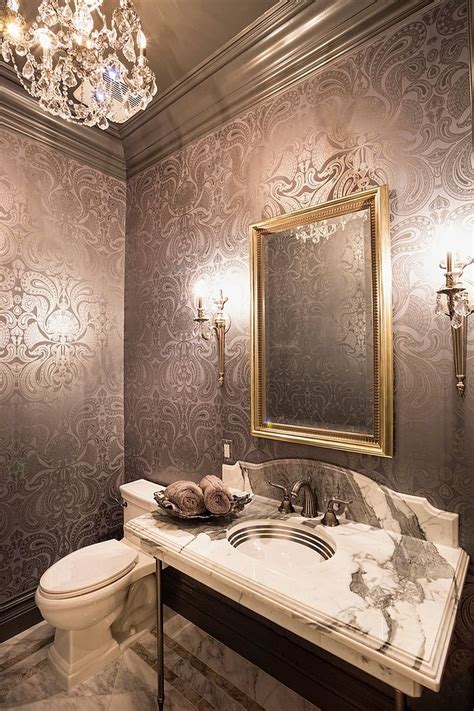 20 Gorgeous Wallpaper Ideas For Your Powder Room Luxury Powder Room