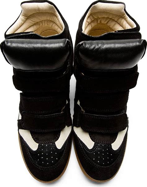 Isabel Marant Black & Ecru Bekett Wedge Sneakers – Shoes Post
