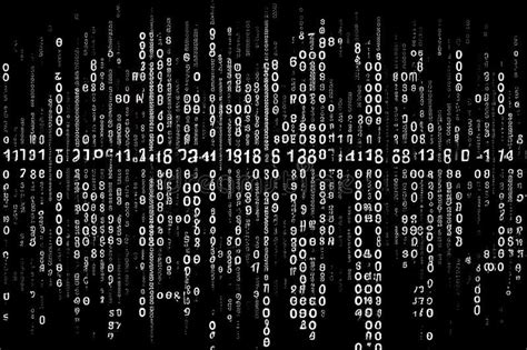 Binary Computer Matrix Code Data Stream Abstract Background Showing A