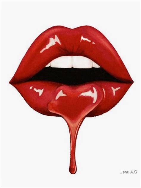 Juicy Lips Sticker By Jenniferaquije Redbubble