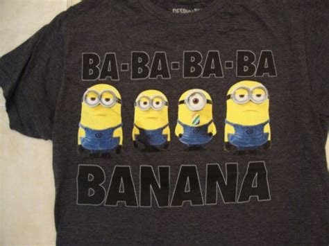 Despicable Me 2 Minions Ba Ba Ba Ba Banana Cute Funny Dark Gray T