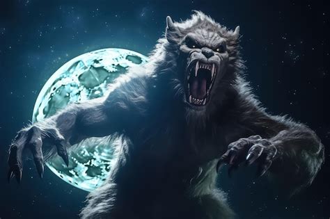 Premium Ai Image Scary Figure Of A Werewolf On A Halloween Theme