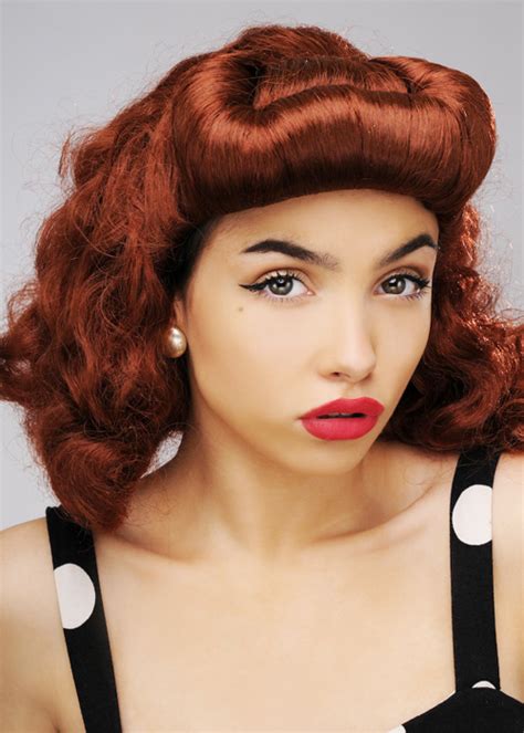Auburn 1940s Curly Pin Up Girl Wig