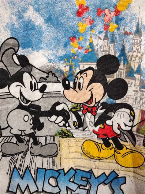 Vintage Mickeys 60th Birthday Big Printed Disney Cartoon Etsy