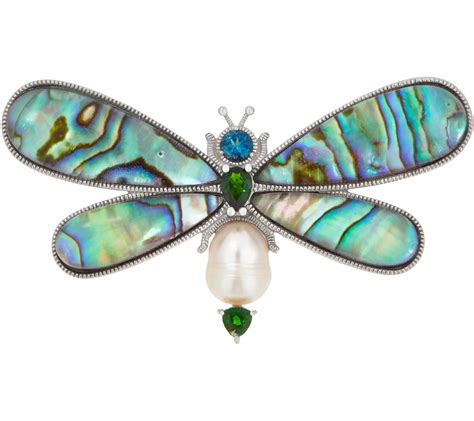 Gemstone Dragonfly Pinpendant Sterling Silver