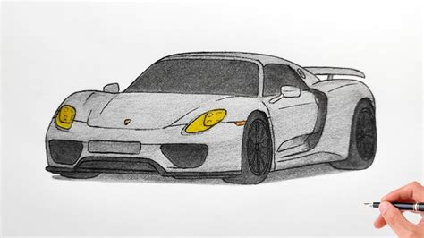 How To Draw A Porsche 918 Spyder 2013 Drawing Car Coloring Porsche