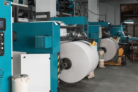 Premium Photo Printing House Warehouse Interior With Printing Machine