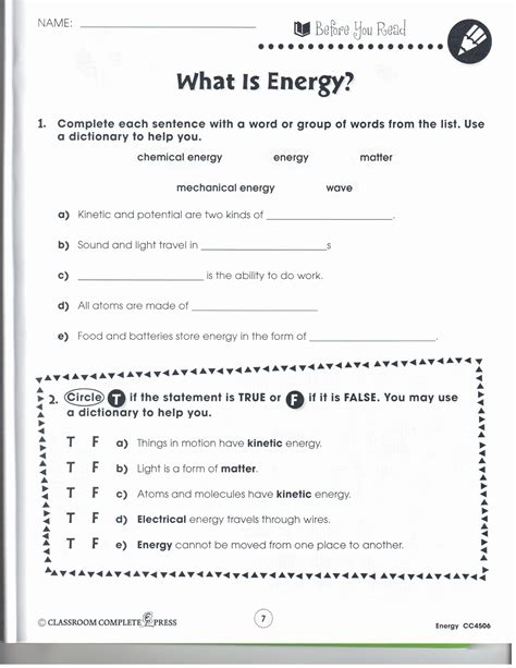 Conservation Of Energy Worksheet Answers Worksheets