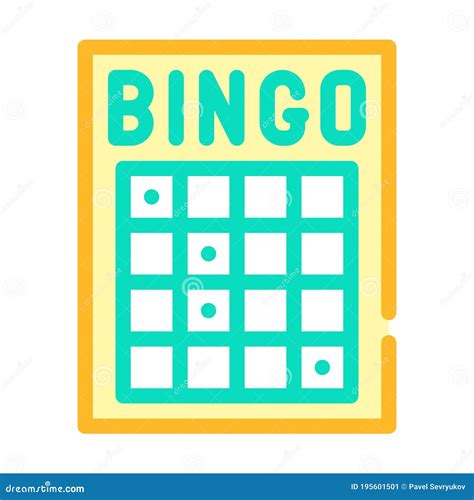 Bingo Card Color Icon Vector Isolated Illustration Stock Vector