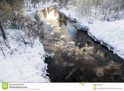 Frozen Lake In Inari Finland Stock Image Image Of