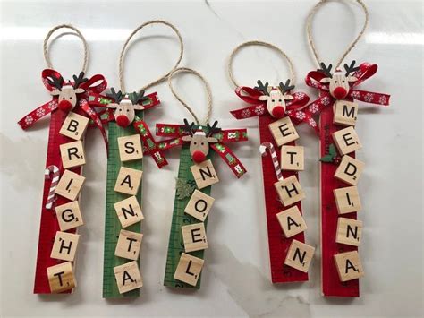 Scrabble Personalized Christmas Ornament Wooden Tile Ornament