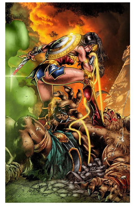 Wonder Woman Vs Minotaur Colors Sample By Adrieldallavecchia On Deviantart