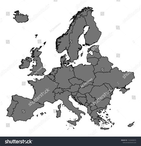 Detailed Map Europe Stock Vector Royalty Free Shutterstock