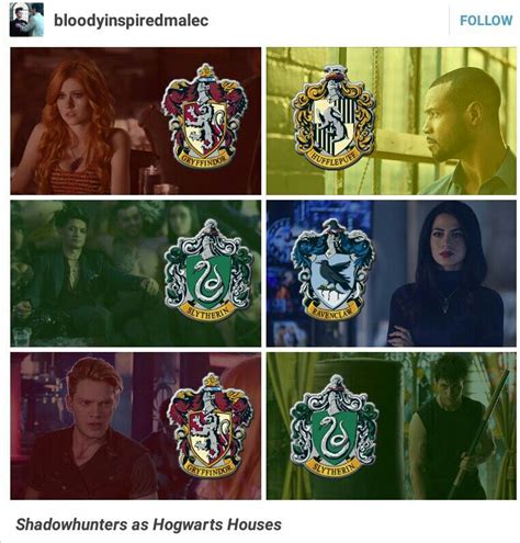 Shadowhunters Characters In Hogwarts Houses
