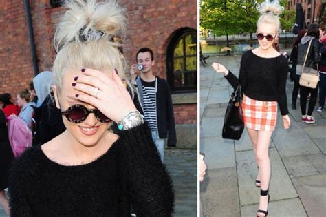 she s at it again little mix s perrie edwards grabs attention with thigh flashing skirt daily