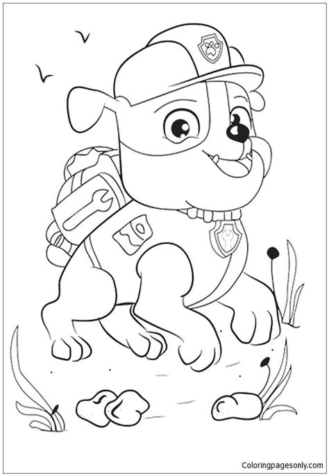 The paw patrol is a series of cartoon series that tells about the adventures of 7 dogs named chase, marshal, rocky, zuma Rubble Paw Patrol Disney Coloring Pages - Cartoons Coloring Pages - Free Printable Coloring ...