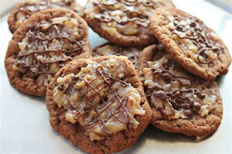 German chocolate cake is a delicious and decadent treat, with its rich layers separated by a gooey our german chocolate sugar cookies are a fantastic alternative, needing a lot less active time in the. German Chocolate Cake Cookies - Splendry