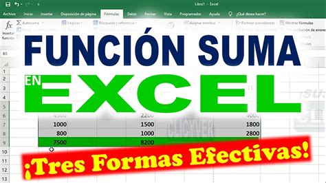 Función Suma En Excel ¡3 Formas Efectivas Youtube