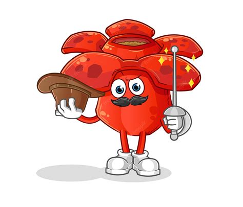 Premium Vector Rafflesia Arnoldii Fencer Character Cartoon Mascot Vector