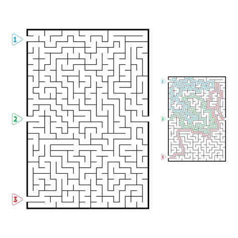 Laberinto Grande Rectangular Abstracto Juego Para Niños Rompecabezas