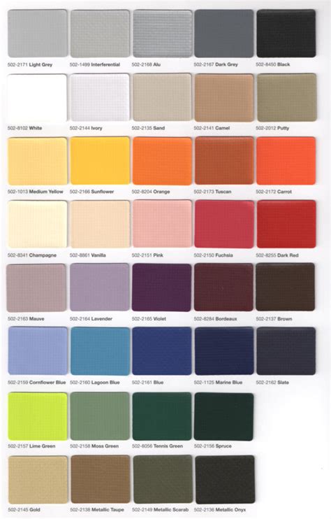 Color names supported by all browsers. Colors & Specifications - Accent Awnings, Inc.