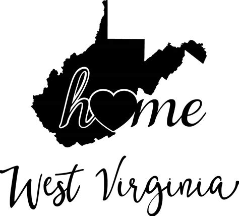West Virginia State Map Digital File Svg Png  Eps Vector Graphic