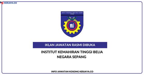 Institut kemahiran tinggi belia negara temerloh 28500 lanchang pahang (u.p : Institut Kemahiran Tinggi Belia Negara Sepang • Kerja ...