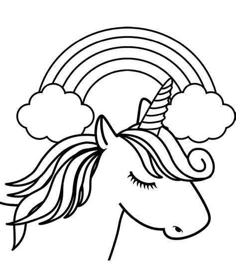 Free Unicorn Rainbow Coloring Pages