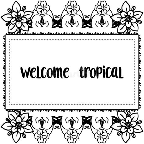 Vector Illustration Invitation Card Welcome Tropical With Various