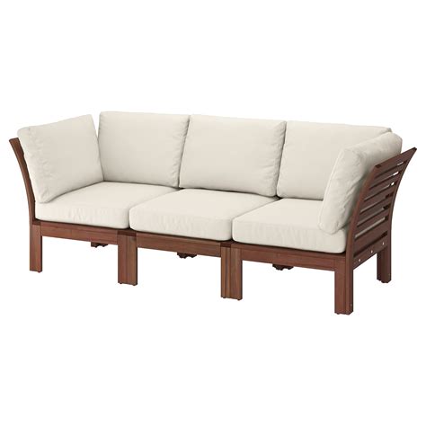 Great selection of outdoor lounge chair. ÄPPLARÖ 3-seat modular sofa, outdoor - brown stained ...
