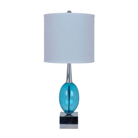 Lamp shades replacement lamp shades. Blue Glass Ball Metal Pedestal Table Lamp Cylindrical ...