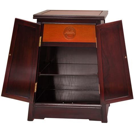 Oriental Furniture Rosewood Long Life Cabinet Two Tone