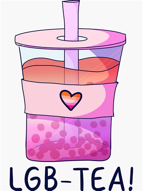 Lesbian Pride Bubble Tea Sticker For Sale By Forthefrogwar Redbubble