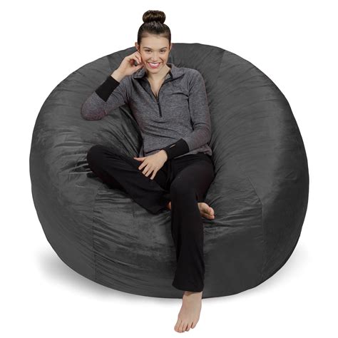 Buy Sofa Sack Bean Bag Chair Memory Foam Lounger With Microsuede Cover