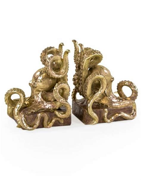 Gold Octopus Bookends What you are seeing is not in fact an octopus who turned to stone and was then cut in half.